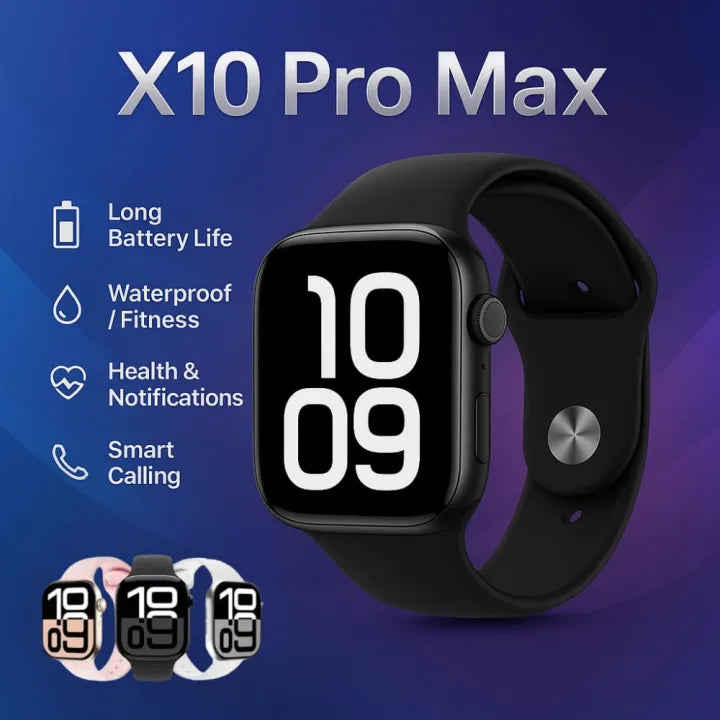 X10 Pro Max Smartwatch – Ultra Smart Watch for Boys &amp; Men | 2.0” HD Display | Bluetooth Calling | Fitness Tracker | Waterproof | iOS &amp; Android Compatible